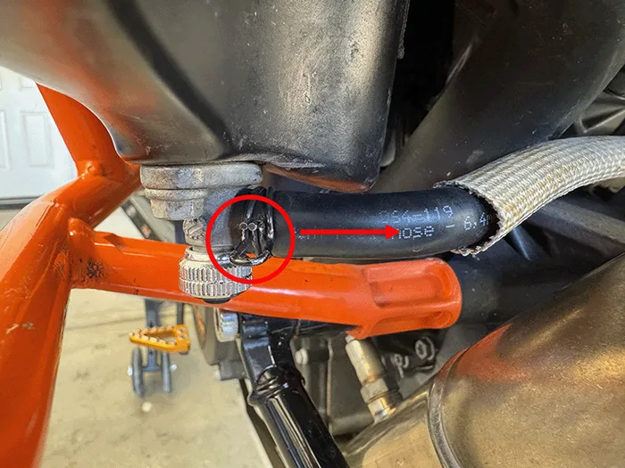 KTM 1290 Adventure fuel line clip right side